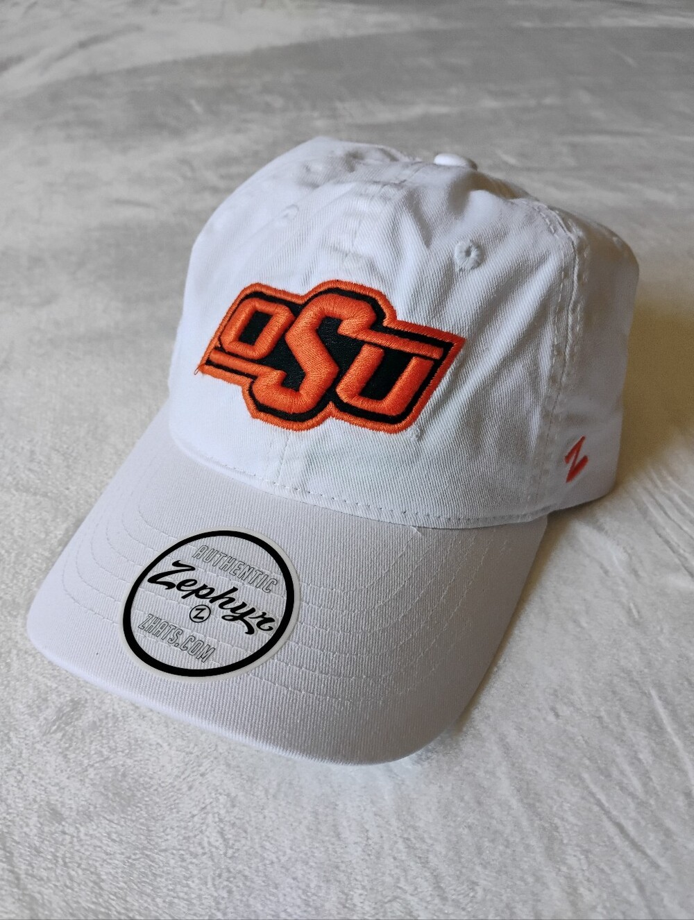 NWT OSU Oklahoma State Cowboys White Hat | Zephyr Brand Relaxed Fit | OSFA